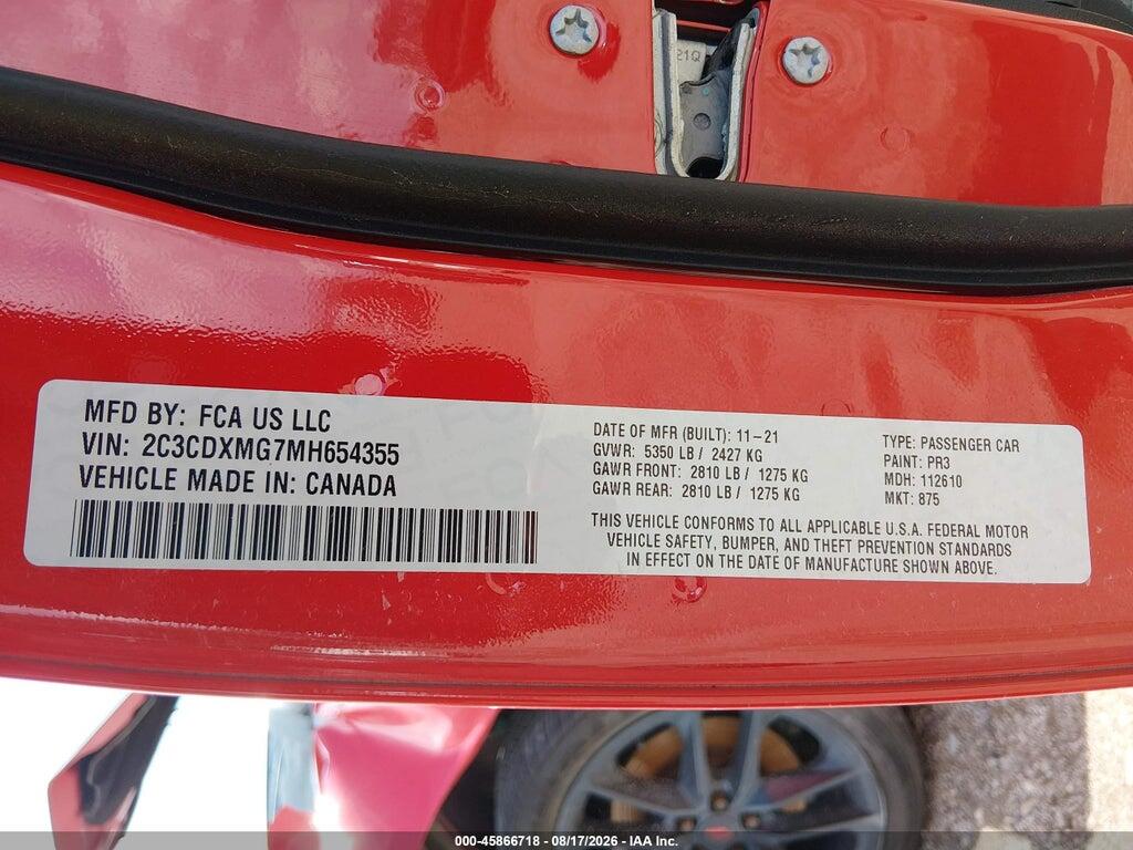 2C3CDXMG7MH654355 2021 DODGE CHARGER photo no. 9