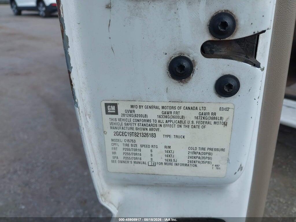 2GCEC19T821326183 2002 CHEVROLET SILVERADO 1500 photo no. 9