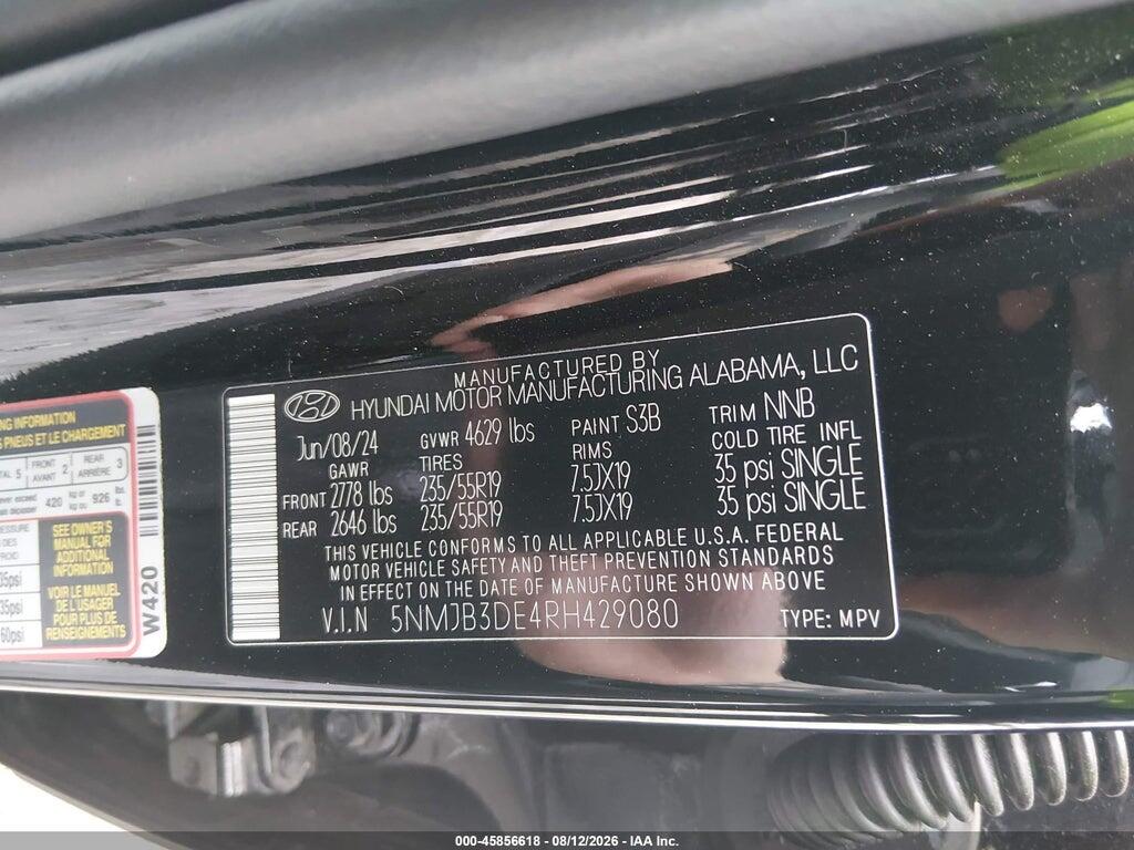 5NMJB3DE4RH429080 2024 HYUNDAI TUCSON photo no. 9