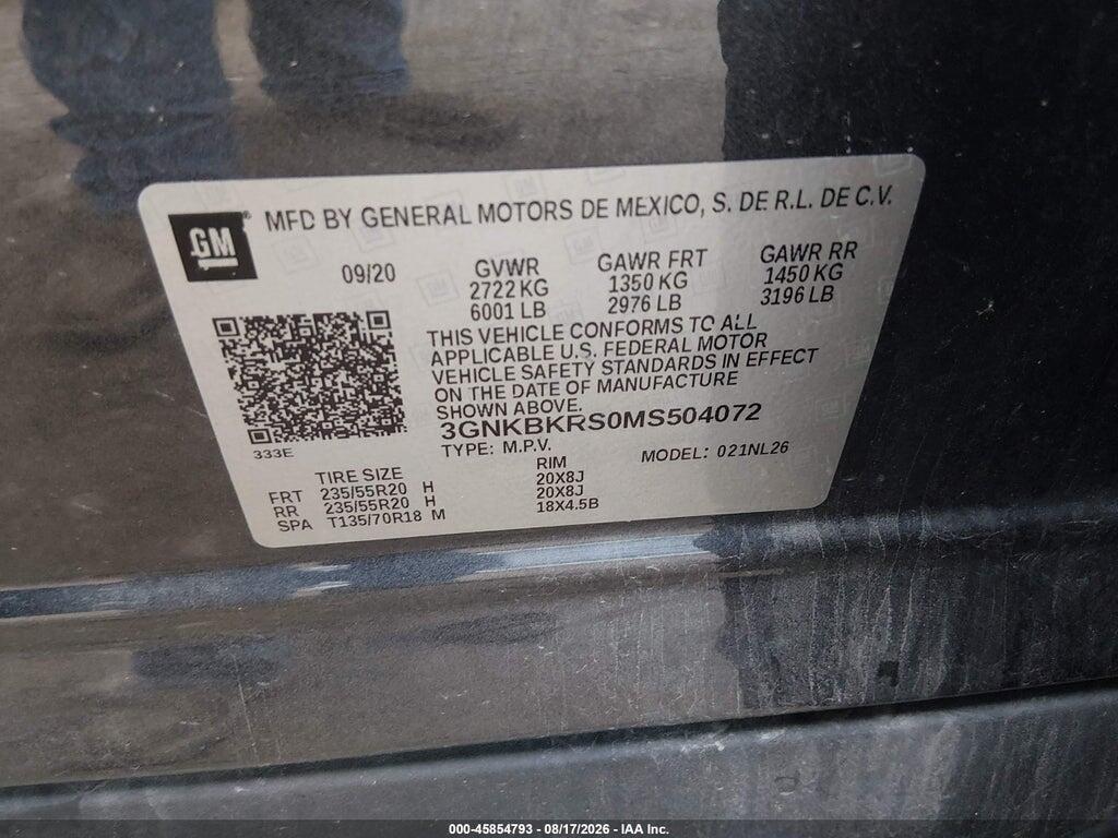 3GNKBKRS0MS504072 2021 CHEVROLET BLAZER photo no. 9