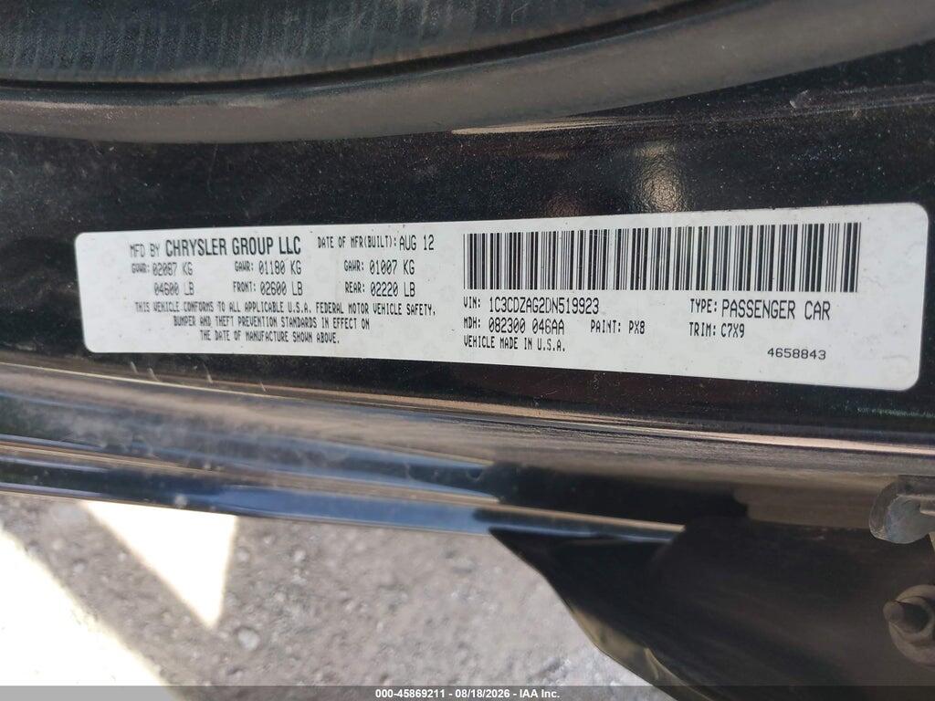 1C3CDZAG2DN519923 2013 DODGE AVENGER photo no. 9