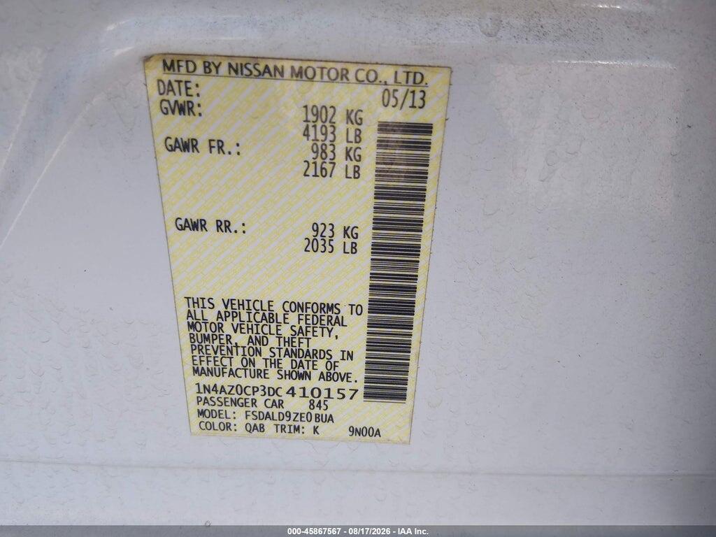 1N4AZ0CP3DC410157 2013 NISSAN LEAF photo no. 9