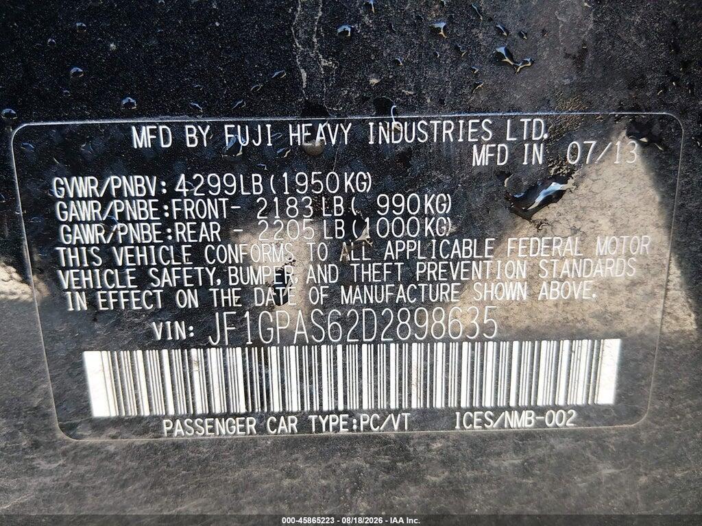 JF1GPAS62D2898635 2013 SUBARU IMPREZA photo no. 9