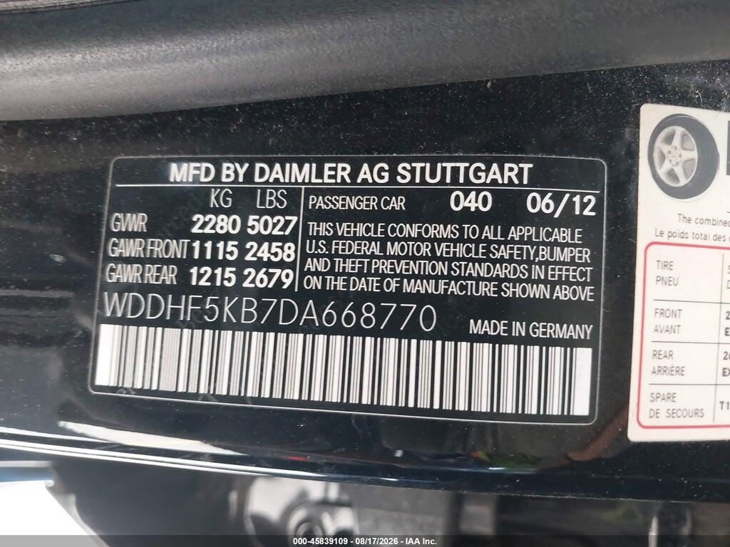 WDDHF5KB7DA668770 2013 MERCEDES-BENZ E 350 photo no. 9
