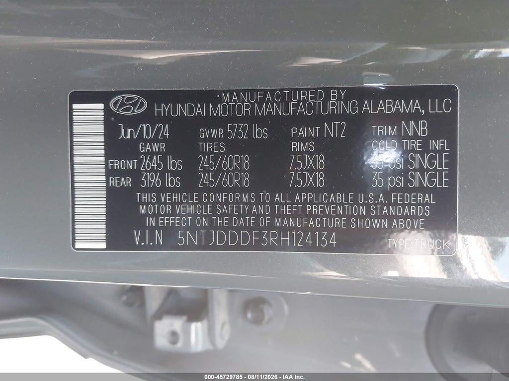 5NTJDDDF3RH124134 2024 HYUNDAI SANTA CRUZ photo no. 9