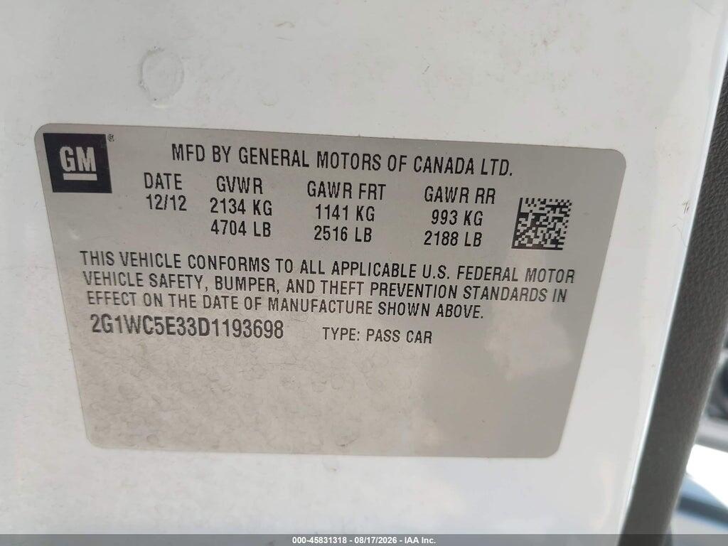 2G1WC5E33D1193698 2013 CHEVROLET IMPALA photo no. 9