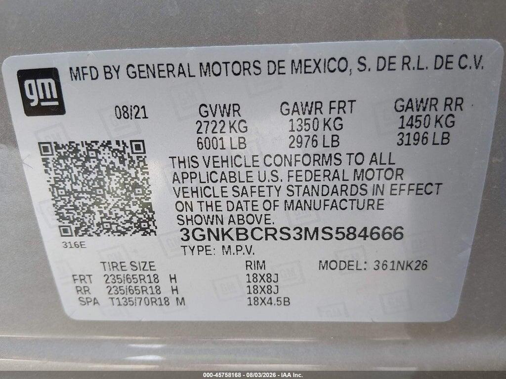 3GNKBCRS3MS584666 2021 CHEVROLET BLAZER photo no. 9