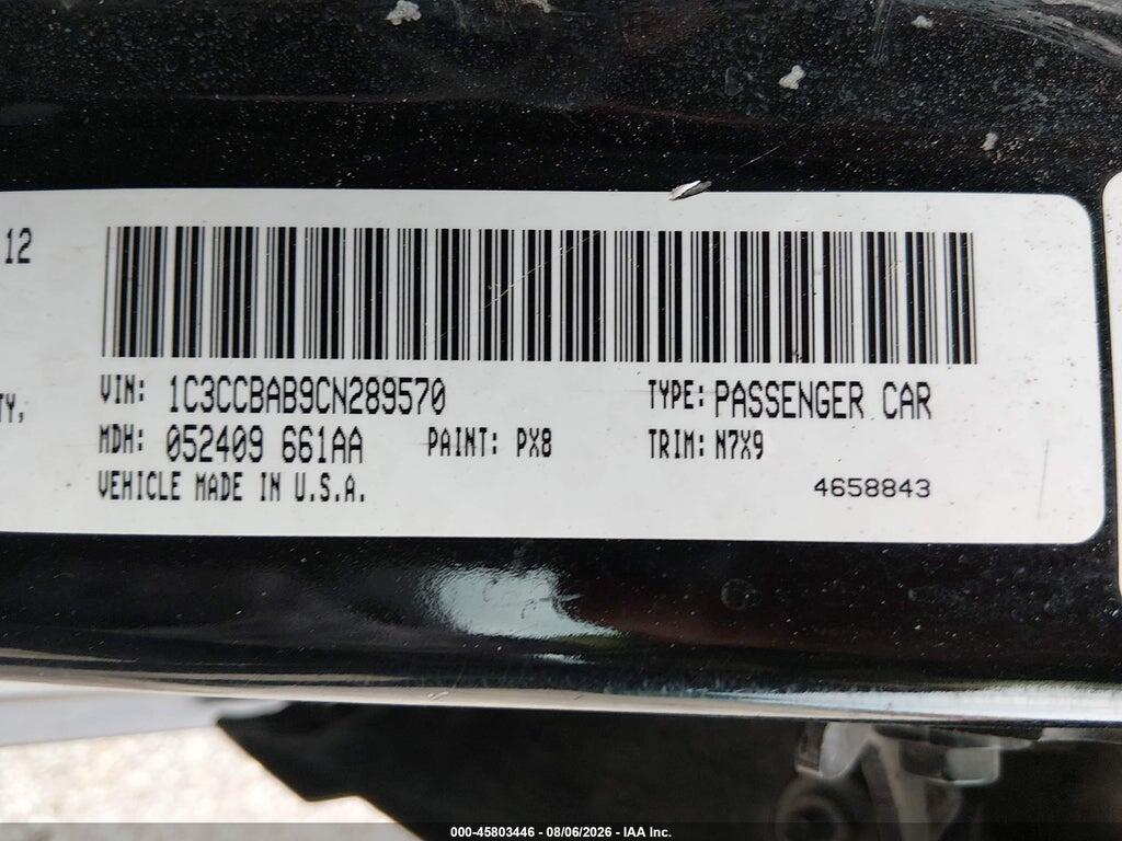 1C3CCBAB9CN289570 2012 CHRYSLER 200 photo no. 9