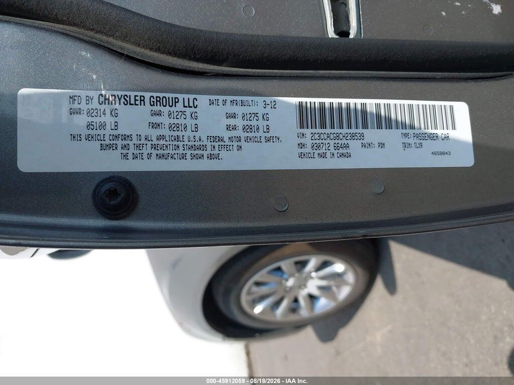 2C3CCACG8CH238539 2012 CHRYSLER 300 photo no. 9