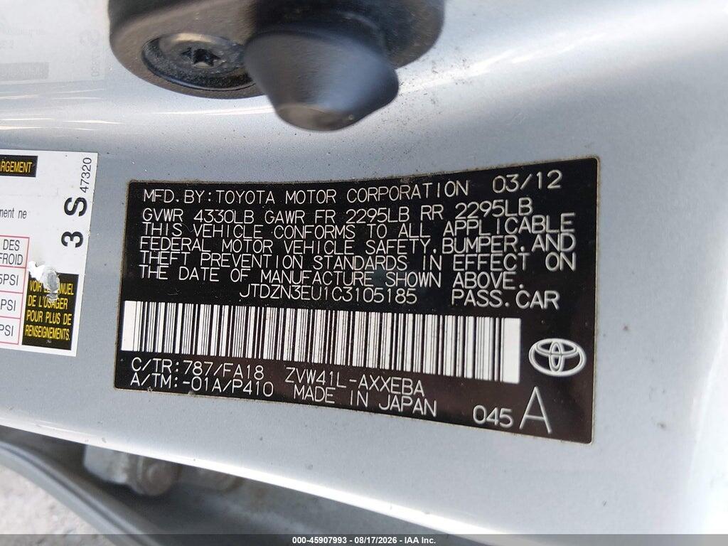 JTDZN3EU1C3105185 2012 TOYOTA PRIUS V photo no. 9