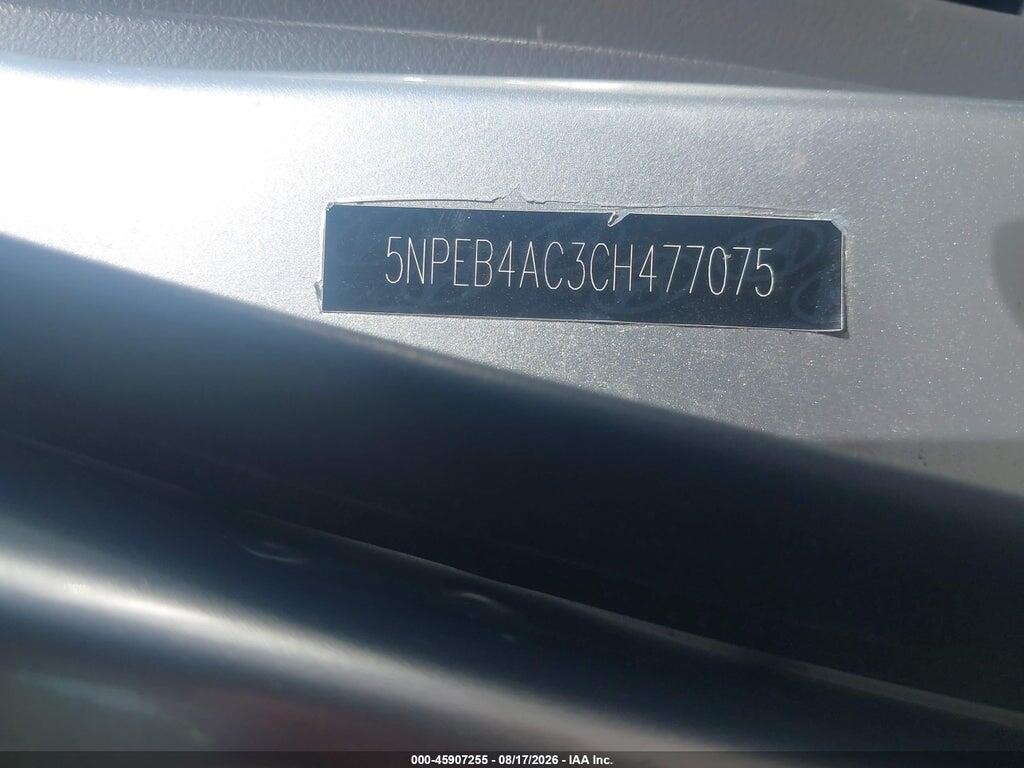5NPEB4AC3CH477075 2012 HYUNDAI SONATA photo no. 9