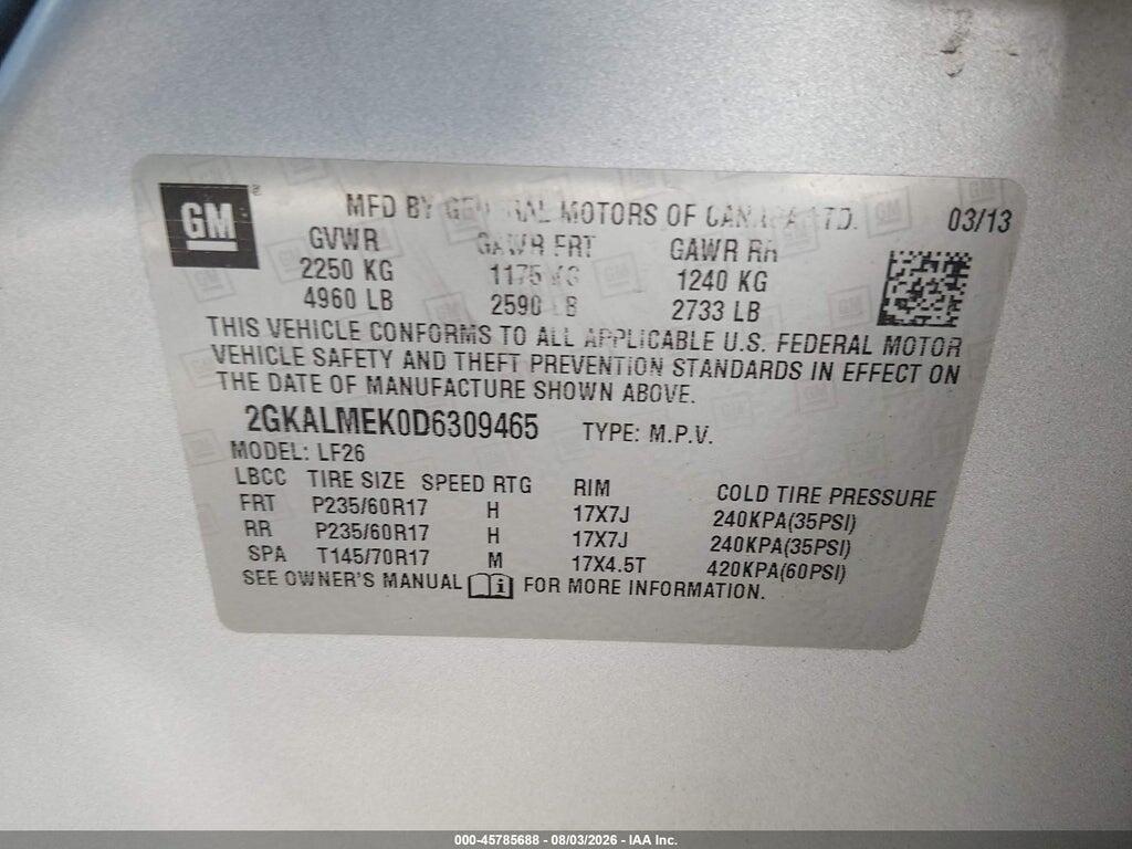 2GKALMEK0D6309465 2013 GMC TERRAIN photo no. 9