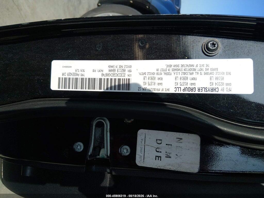 2C3CCACG6CH308748 2012 CHRYSLER 300 photo no. 9