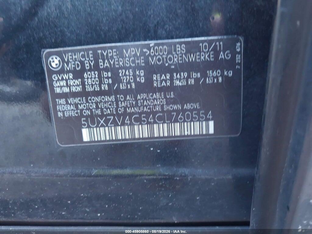 5UXZV4C54CL760554 2012 BMW X5 photo no. 9