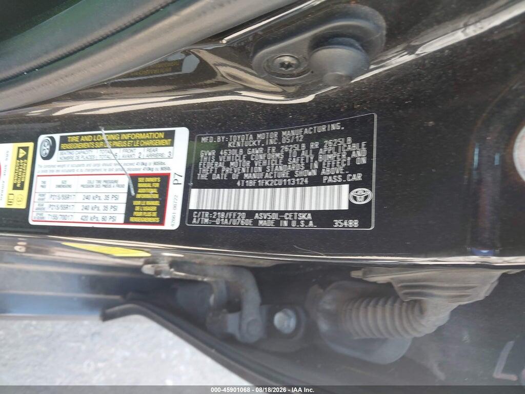 4T1BF1FK2CU113124 2012 TOYOTA CAMRY photo no. 9
