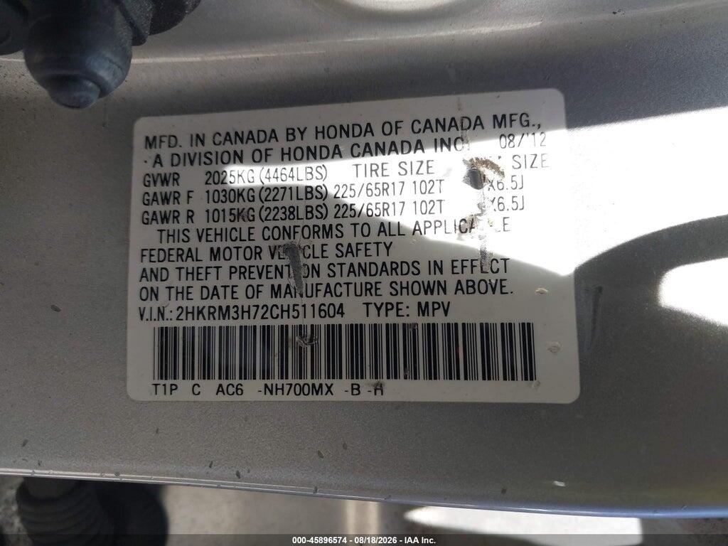 2HKRM3H72CH511604 2012 HONDA CR-V photo no. 9