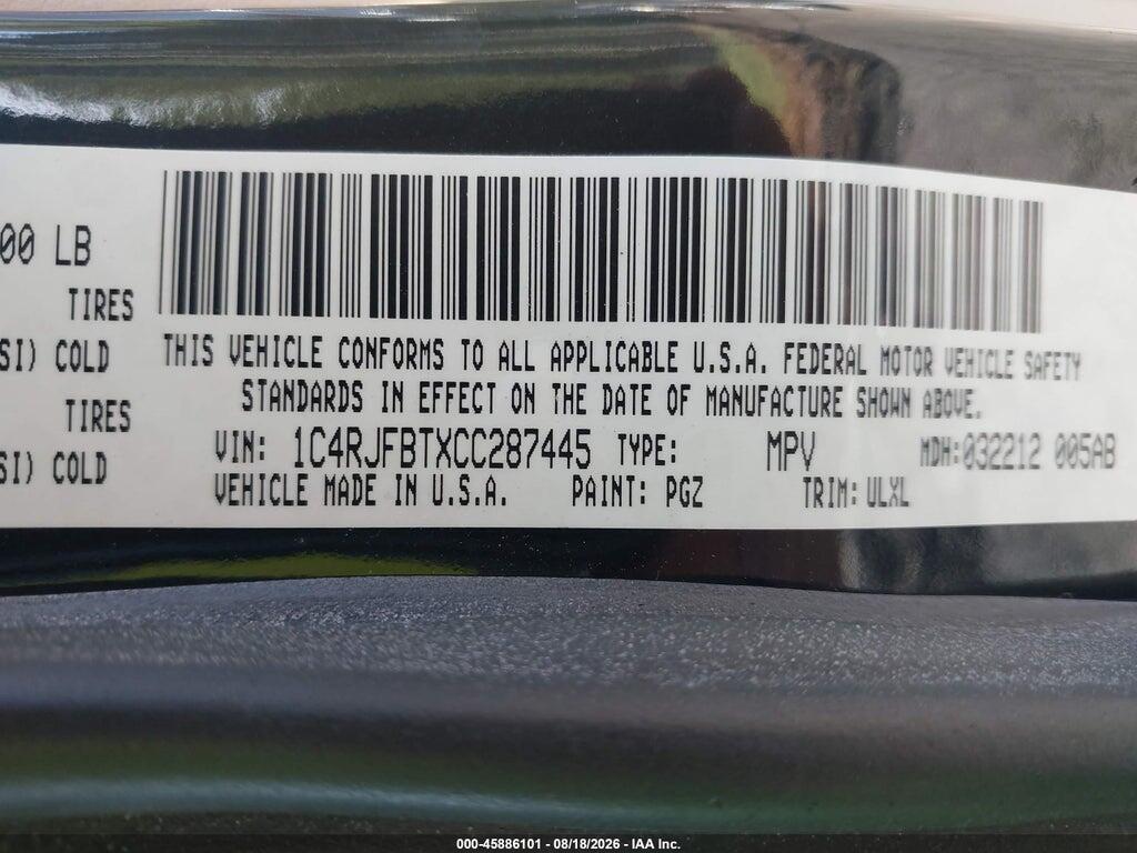 1C4RJFBTXCC287445 2012 JEEP GRAND CHEROKEE photo no. 9