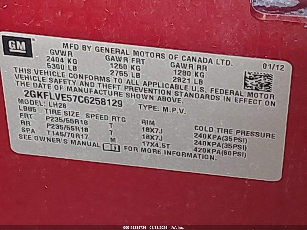 2GKFLVE57C6258129 2012 GMC TERRAIN photo no. 9