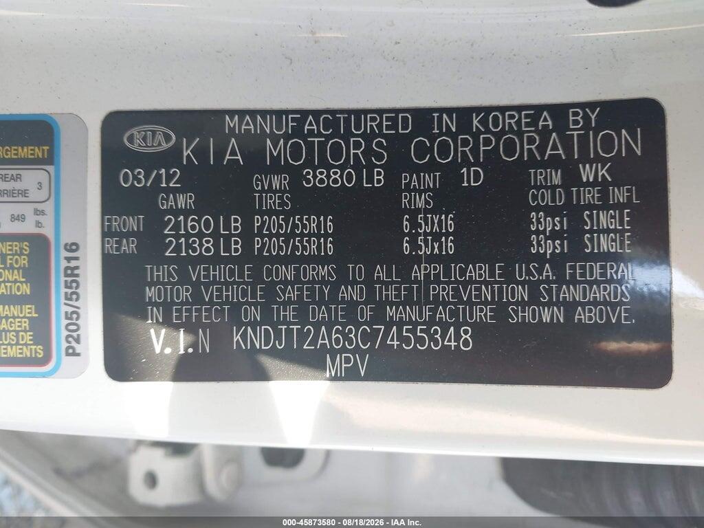 KNDJT2A63C7455348 2012 KIA SOUL photo no. 9