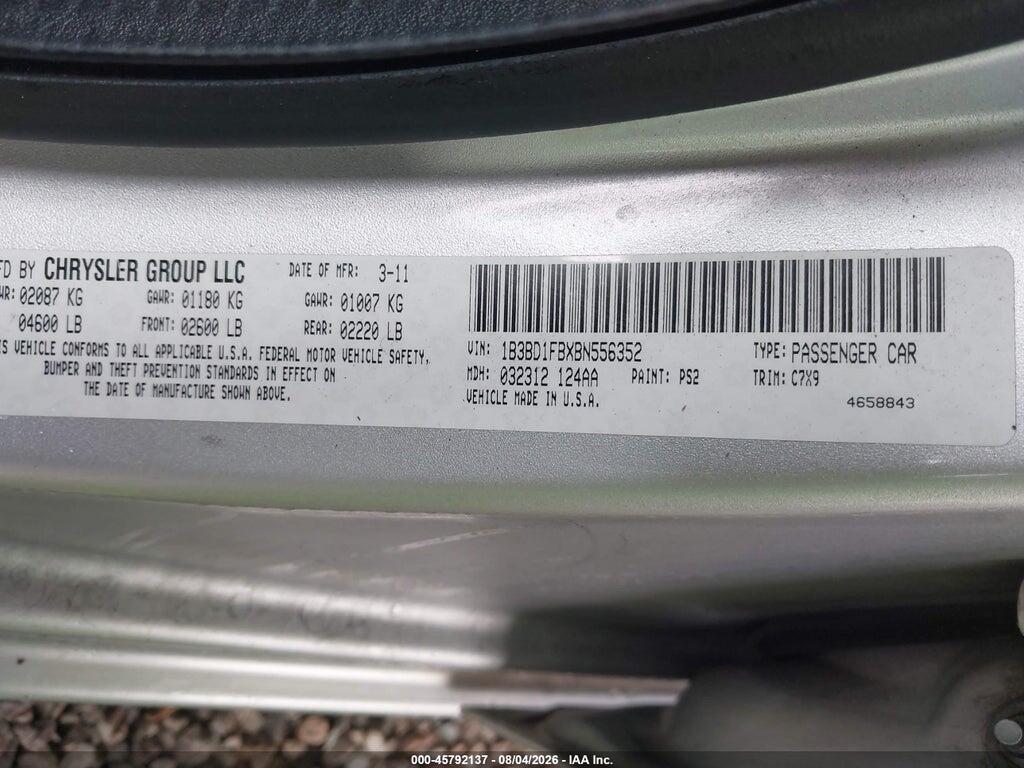 1B3BD1FBXBN556352 2011 DODGE AVENGER photo no. 9