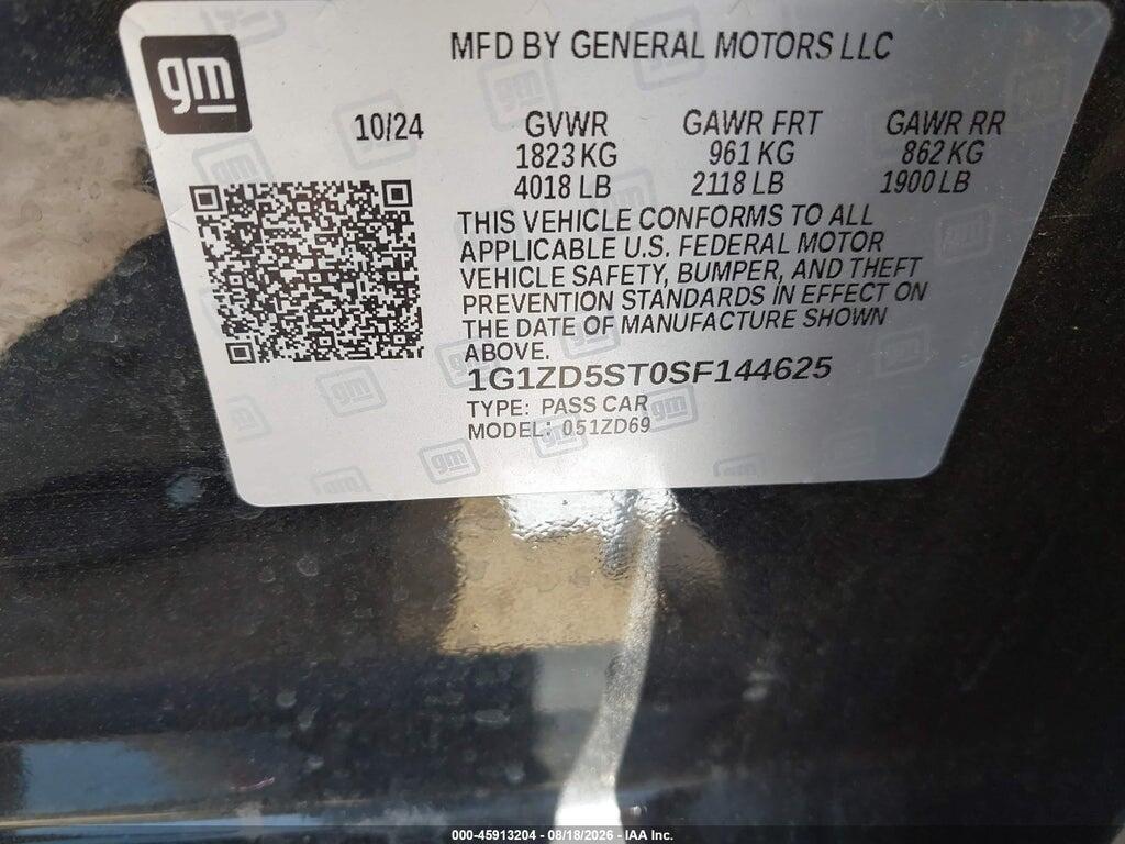 1G1ZD5ST0SF144625 2025 CHEVROLET MALIBU photo no. 9