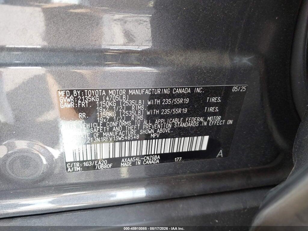 2T3N1RFV1SW548548 2025 TOYOTA RAV4 photo no. 9