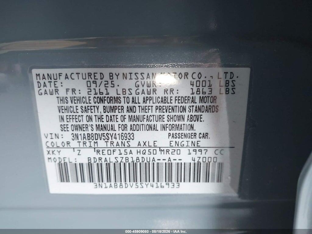 3N1AB8DV5SY416933 2025 NISSAN SENTRA photo no. 9
