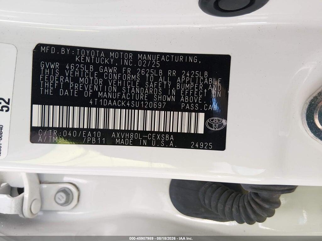 4T1DAACK4SU120697 2025 TOYOTA CAMRY photo no. 9