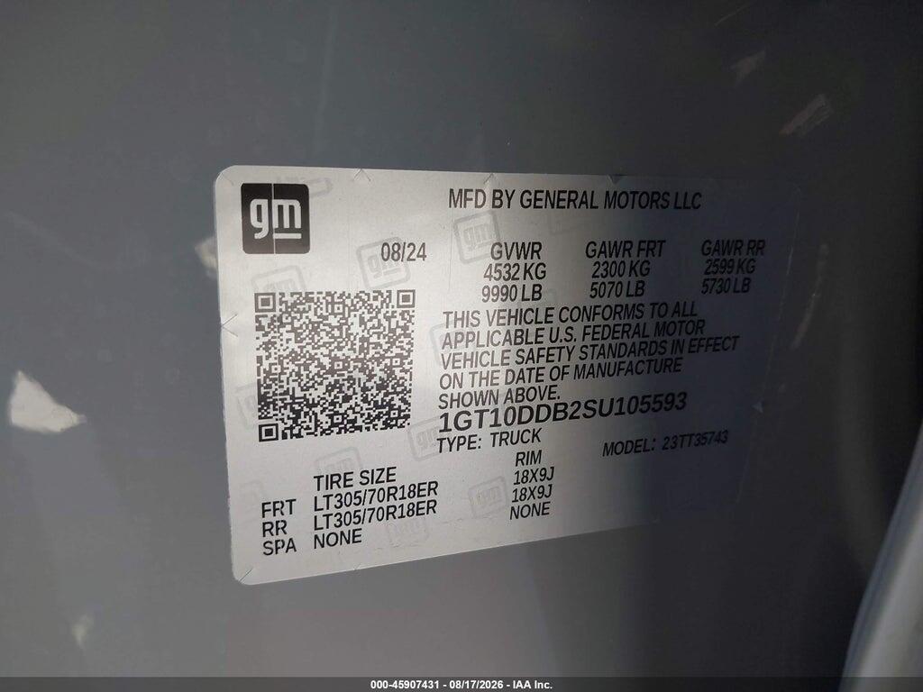 1GT10DDB2SU105593 2025 GMC HUMMER EV PICKUP photo no. 9