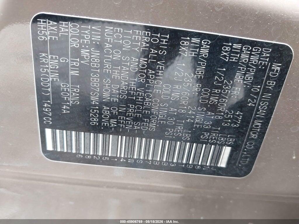 JN8BT3BB7SW415286 2025 NISSAN ROGUE photo no. 9