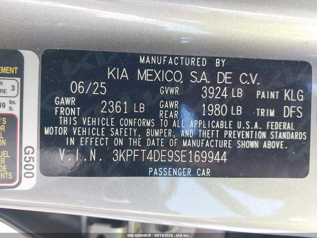 3KPFT4DE9SE169944 2025 KIA K4 photo no. 9