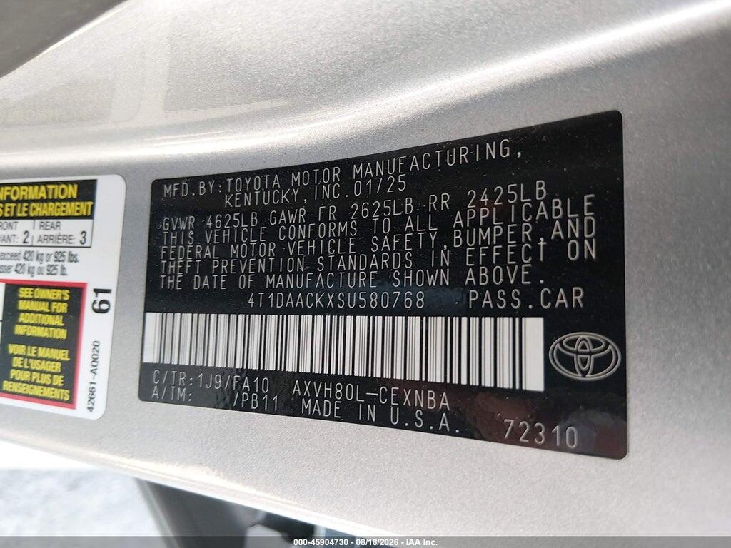 4T1DAACKXSU580768 2025 TOYOTA CAMRY photo no. 9