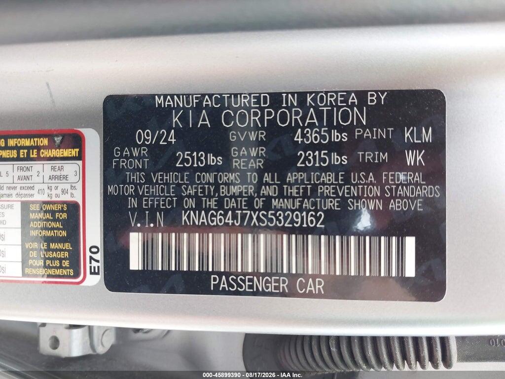 KNAG64J7XS5329162 2025 KIA K5 photo no. 9