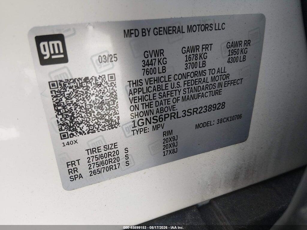 1GNS6PRL3SR238928 2025 CHEVROLET TAHOE photo no. 9
