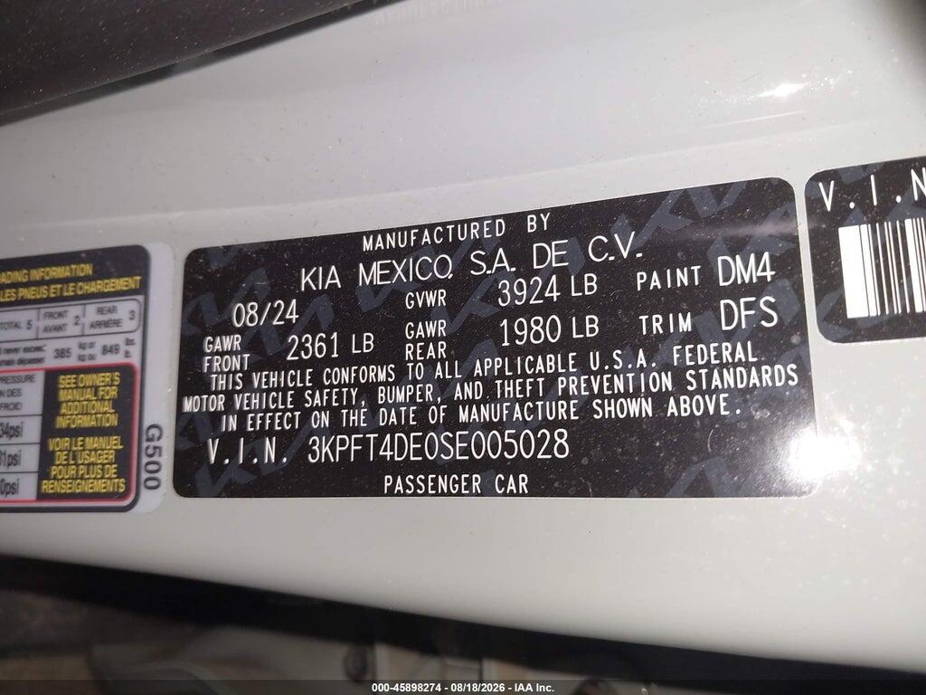 3KPFT4DE0SE005028 2025 KIA K4 photo no. 8