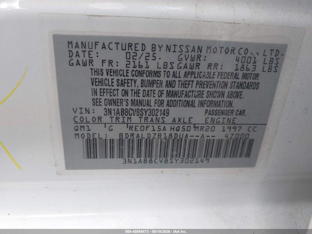 3N1AB8CV8SY302149 2025 NISSAN SENTRA photo no. 9