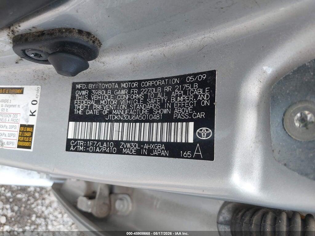 JTDKN3DU6A5010481 2010 TOYOTA PRIUS photo no. 9