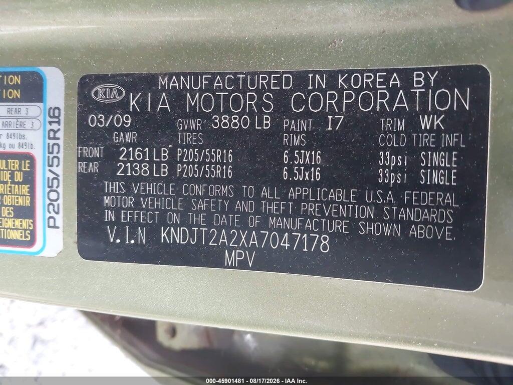 KNDJT2A2XA7047178 2010 KIA SOUL photo no. 9
