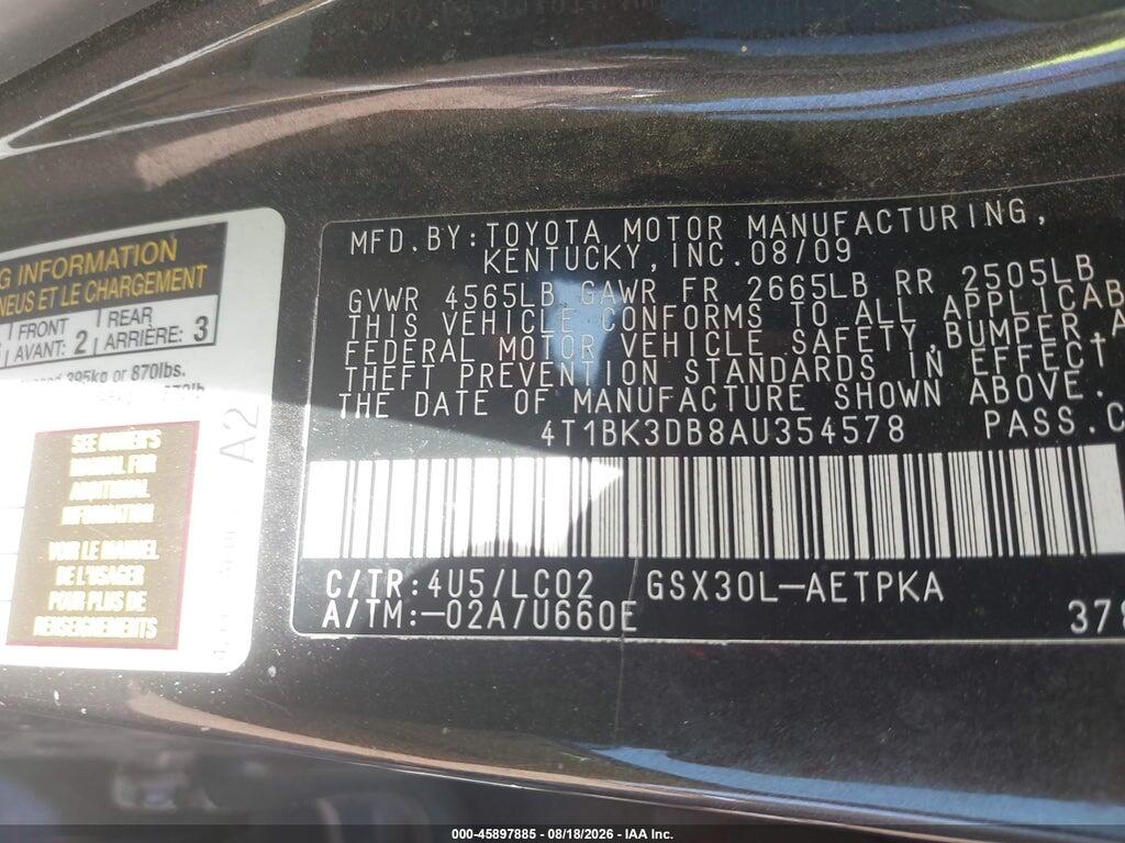 4T1BK3DB8AU354578 2010 TOYOTA AVALON photo no. 9