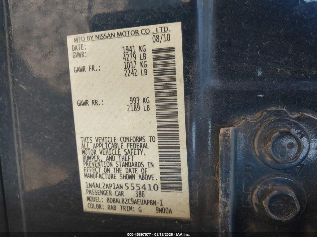 1N4AL2AP1AN555410 2010 NISSAN ALTIMA photo no. 9
