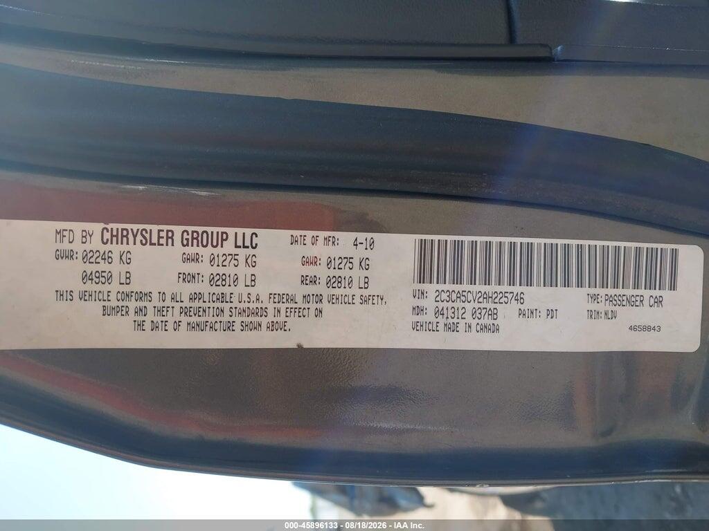 2C3CA5CV2AH225746 2010 CHRYSLER 300 photo no. 9