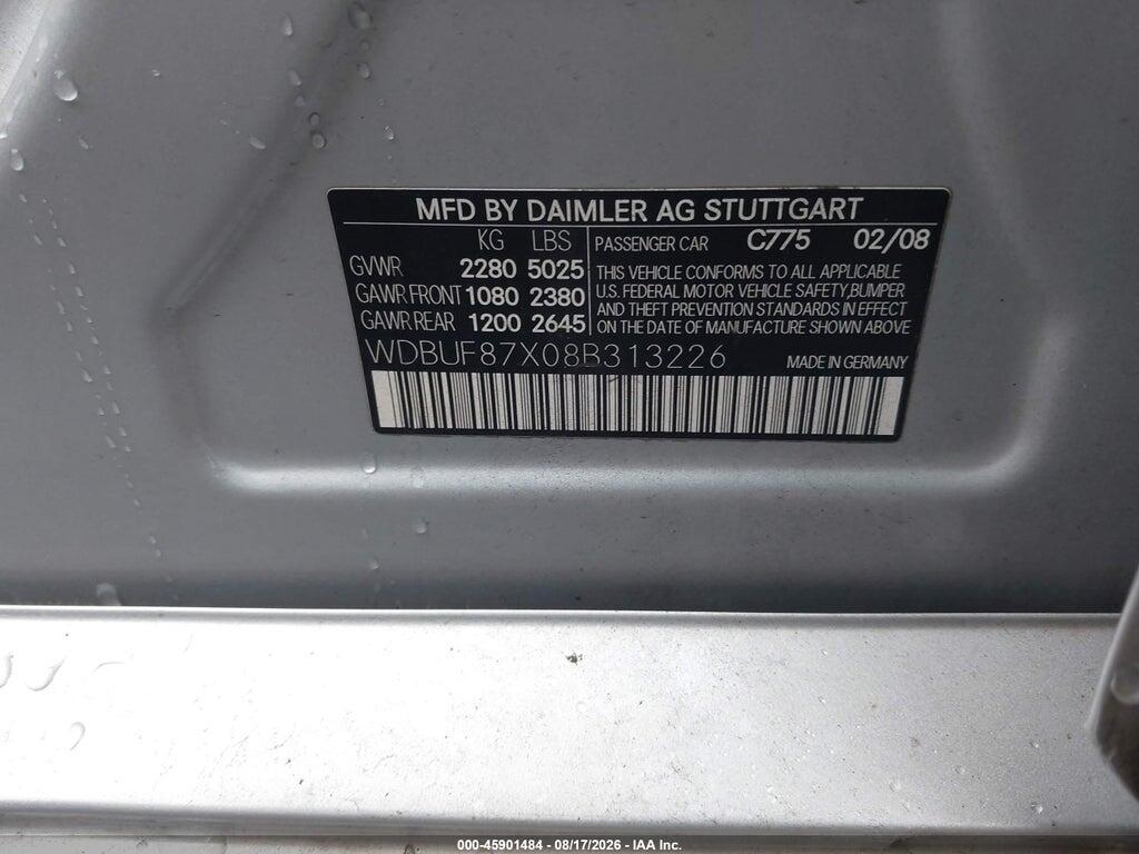 WDBUF87X08B313226 2008 MERCEDES-BENZ E 350 photo no. 9