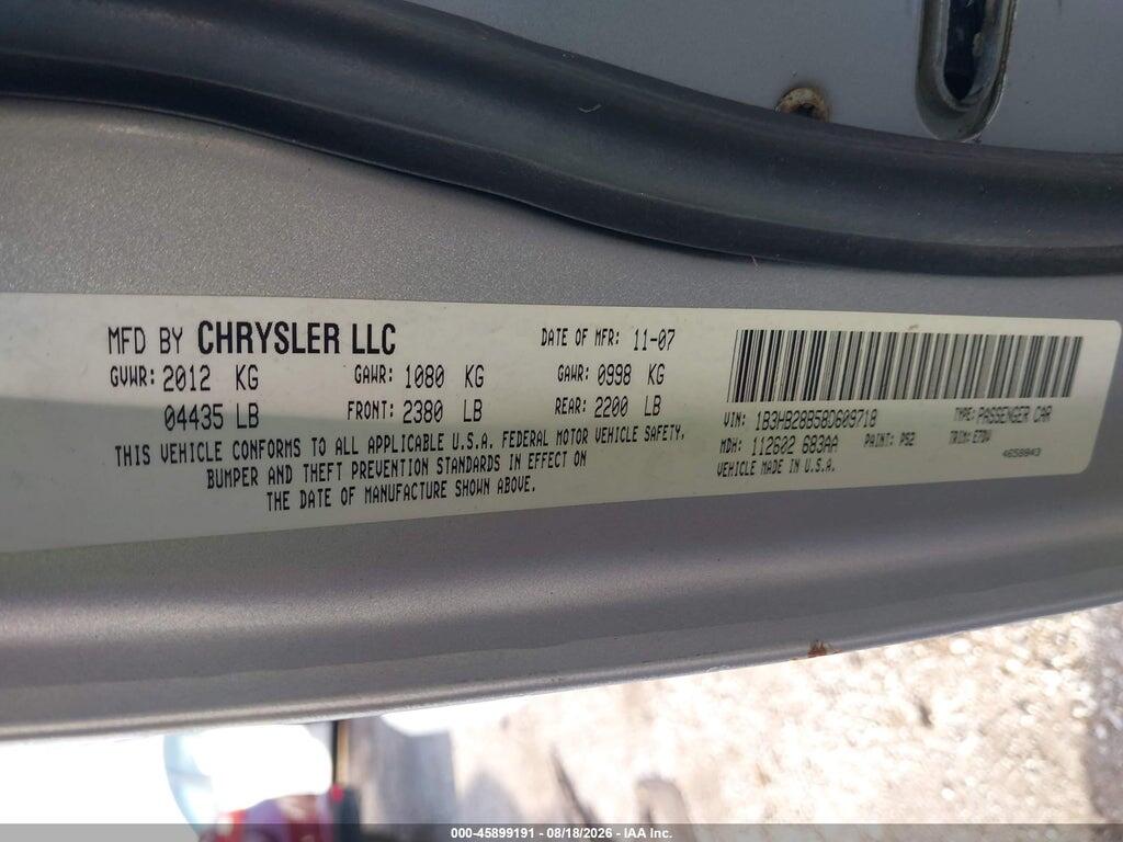 1B3HB28B58D609718 2008 DODGE CALIBER photo no. 9