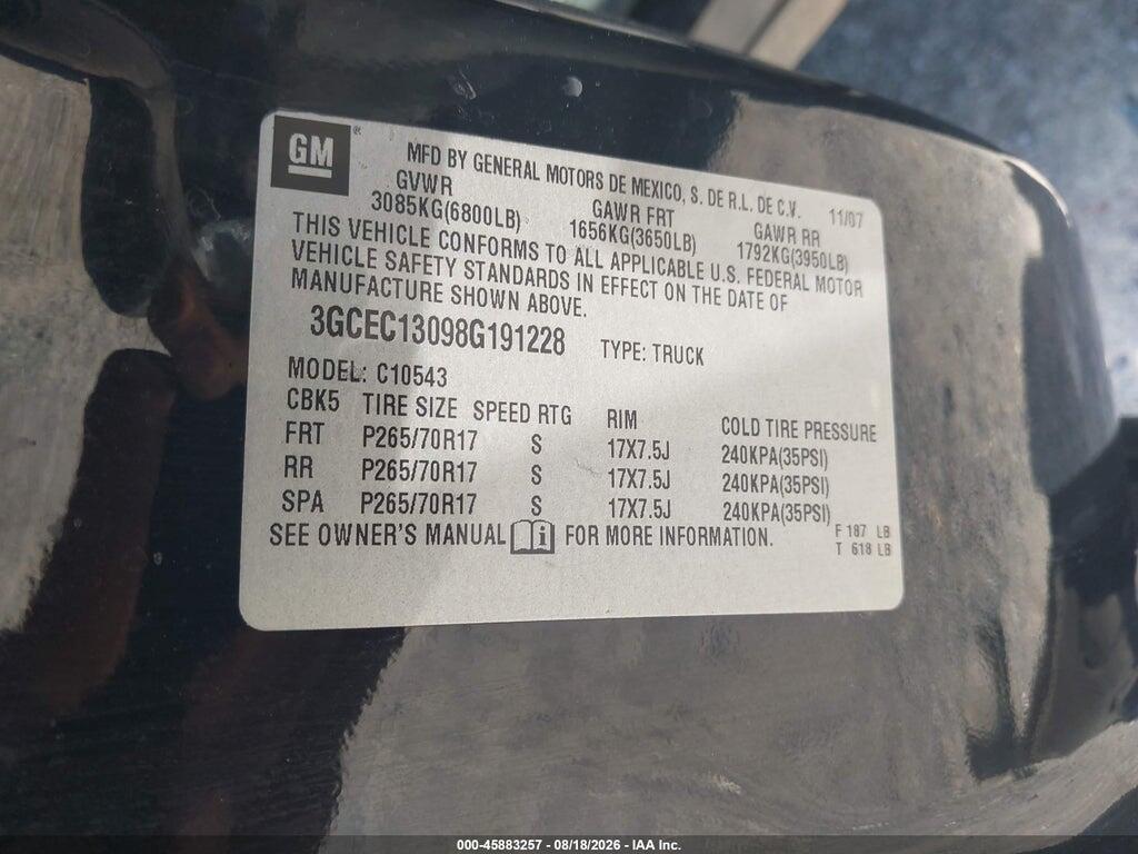 3GCEC13098G191228 2008 CHEVROLET SILVERADO 1500 photo no. 9