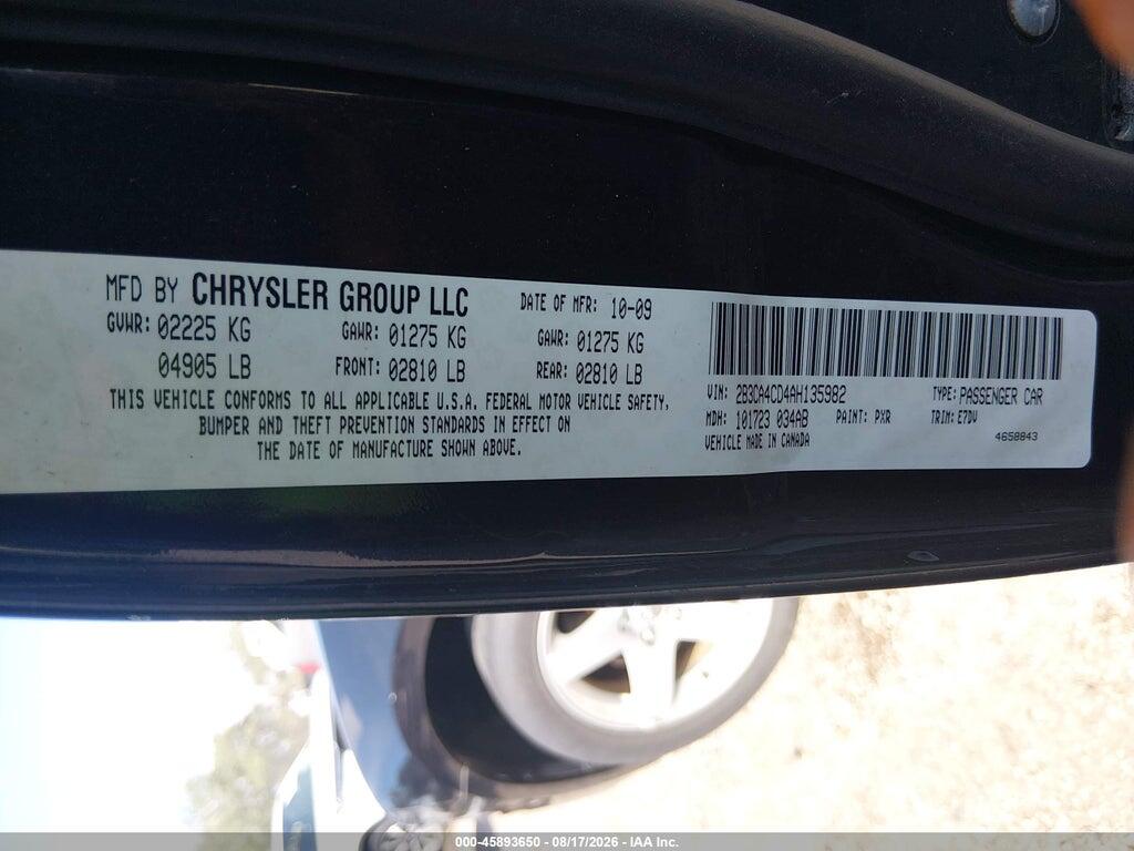 2B3CA4CD4AH135982 2010 DODGE CHARGER photo no. 9