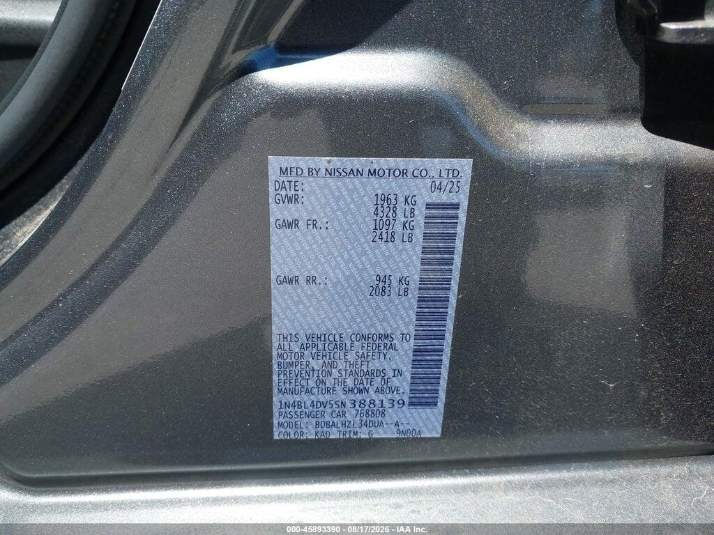 1N4BL4DV5SN388139 2025 NISSAN ALTIMA photo no. 9