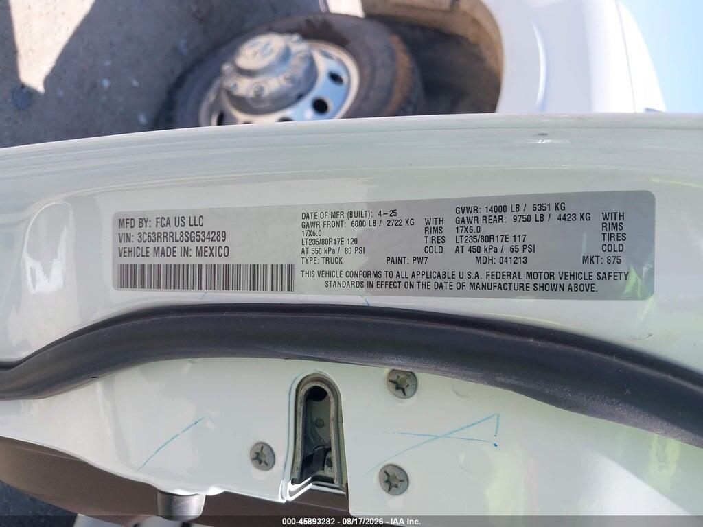 3C63RRRL8SG534289 2025 RAM 3500 photo no. 8