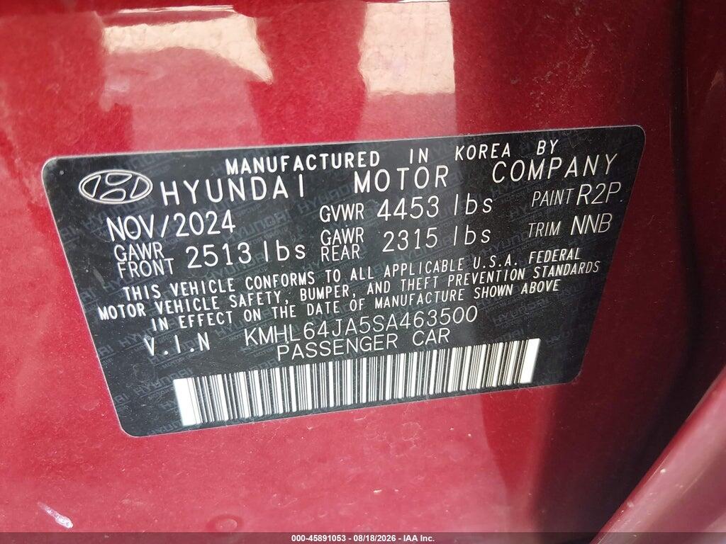KMHL64JA5SA463500 2025 HYUNDAI SONATA photo no. 9
