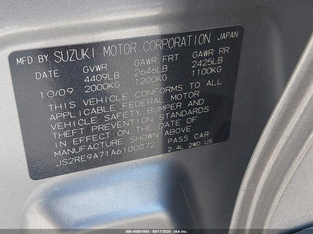 JS2RE9A71A6100072 2010 SUZUKI KIZASHI photo no. 9