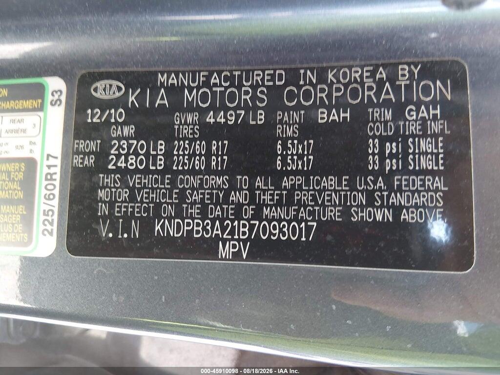 KNDPB3A21B7093017 2011 KIA SPORTAGE photo no. 9